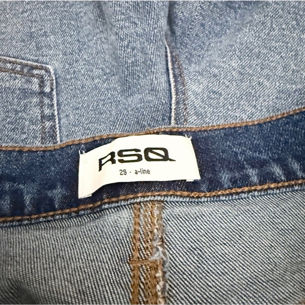 RSQ Blue Frayed Hem Jean Shorts - Picture 2 of 4